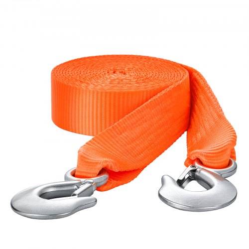 VEVOR Abschleppgurt für ATV mit Haken, 50,8 mm x 6,1 m, Abschleppseil, Bruchfestigkeit von 7700 kg, Bergungsseil mit Sicherheitshaken für LKW und Fa