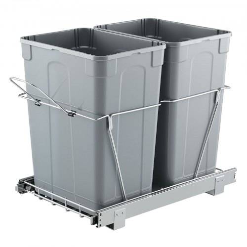 VEVOR ausziehbarer Mülleimer (35 Qt + 35 Qt) für Küchenschränke, doppelter Mülleimer unter der Spüle, Müllbehälter für unter die Spüle, mit