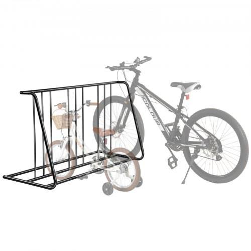 VEVOR 6-Fahrradständer, Freistehender Fahrradhalter Ständer, kompatibel mit 76,2-mm-Reifen, doppelseitiger Bodenfahrradständer aus Karbonstahl, fü