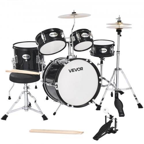 VEVOR Schlagzeug Set, 5-teilig, inkl. 35,6 cm Basstrommel, 20,3 cm Snare, 15,2 cm & 20,3 cm Tomtoms, 25,4 cm Standtom, 25,4 cm Crash-Becken & 20,3