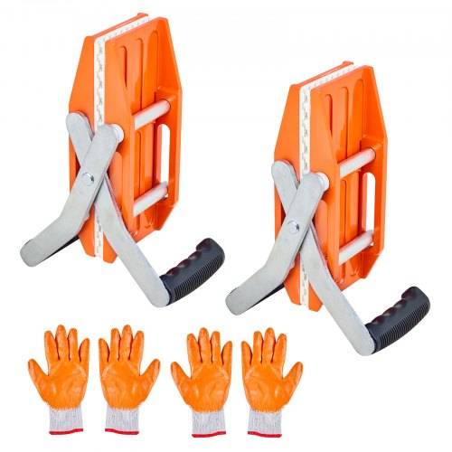 VEVOR Zweihändige Steintrageklemmen 280x120x190 mm, Tragkraft 300 kg, 2er-Pack Hebewerkzeuge mit Gummibeschichtung (0-6 cm)
