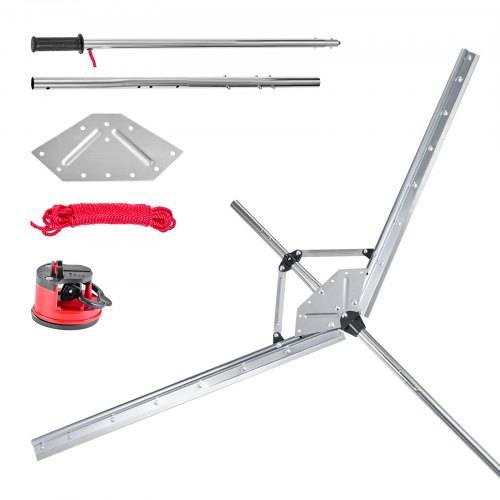 VEVOR Teichrechen, Wasser Unkrautrechen mit 157 cm max. Schnittbreite, Stahlklingen, See-Unkrautschneider mit 9 m Nylonseil, Seerechen zum