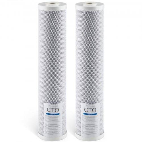 VEVOR 2 Stk. Ersatzkartusche für den Wasserfilter für das ganze Haus, 115 x 507 mm CTO-Kohleblock, Ersatzfilter für 3-stufiges Wasserfiltersystem
