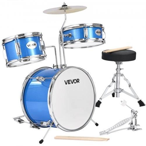 VEVOR Schlagzeugset, 3-teilig, Anfänger Drum Kit, inkl. 35,6 cm Basstrommel, 20,3 cm Tom-Tom, 25,4 cm Snare-Drum, verstellbare Drumsticks
