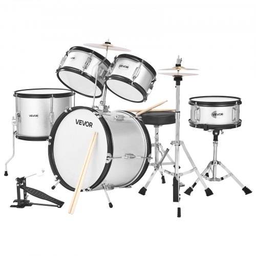 VEVOR Schlagzeug Set, 5-teilig, inkl. 40,6 cm Basstrommel, 25,4 cm Snare, 20,3 cm & 25,4 cm Tomtoms, 33 cm Standtom, 25,4 cm Crash-Becken & 20,3 cm