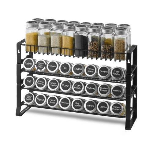 VEVOR abnehmbares Gewürzregal 4-stöckiger Gewürzhalter Organizer, stapelbarer Gewürzständer (401 x 116 x 271 mm), Küchenaufbewahrung für Arbeit