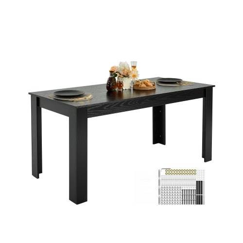 VEVOR Rechteckiger Esstisch Küchentisch Holztisch (160 cm / 150 kg belastbar) für 4_6 Personen, Bauernhaus-Esszimmermöbel Konferenztisch für Küch