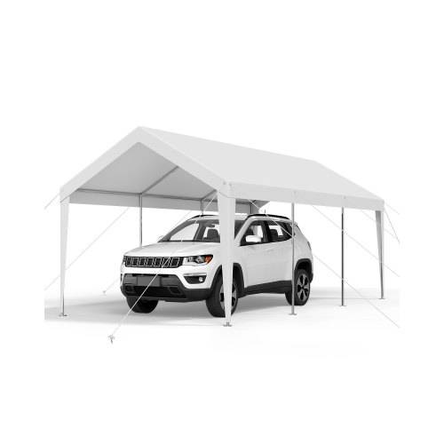 VEVOR Carport, 3,05x6,09x2,87 m Autoüberdachung, Zeltgarage, Garagenzelt, verzinkter Autounterstand, UV-beständig, Ganzjahresschutz, Lagerschuppen