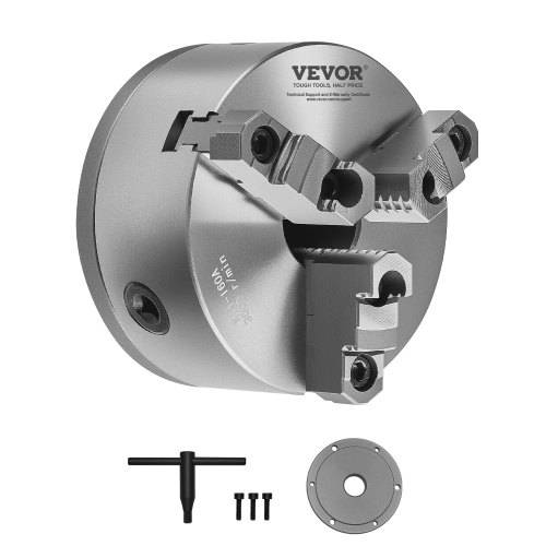 VEVOR 3-Backen-Drehfutter, _160 mm, selbstzentrierendes Spannfutter mit 38,1-mm-8-Gewinde-Trägerplatte, 3-145 mm Spannbereich mit T-Schlüsselschraub