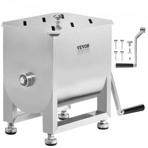 VEVOR manueller Gastro Fleischmischer 15 L Fleischverarbeitungsgerät (maximales Mischen von 6,8 kg Fleisch), Fleischmischer aus Edelstahl