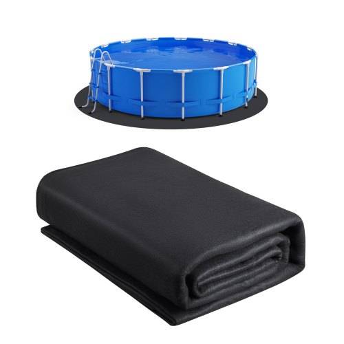 VEVOR runde Poolunterlage, 5,5 m, Bodenplane für oberirdische Schwimmbecken, extra dicke Bodenschutzplane, Poolmatte aus Geotextilmaterial, verlänge