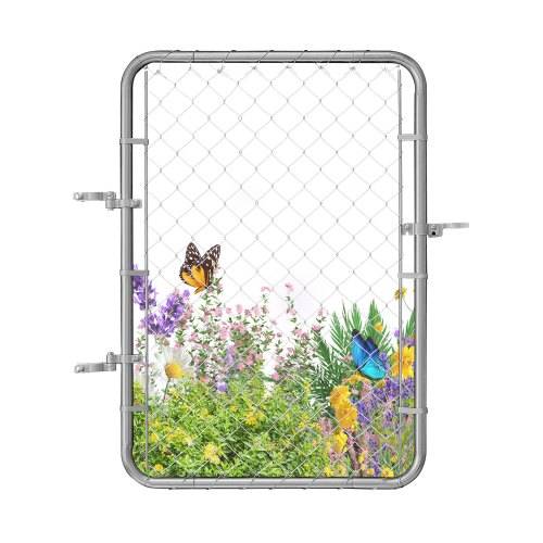 VEVOR Gartentür, 117x81 cm, Maschendrahtzaun Tor, passend für Gartentor in _ffnungen von B 60,96-182,88 cm x H 121,92 cm, verzinktes Zauntor für Fa