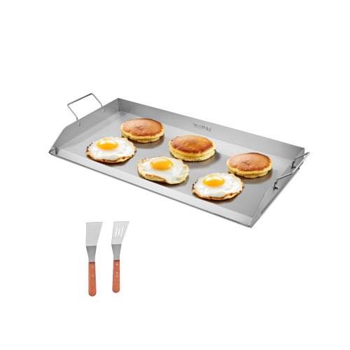 VEVOR Grillplatte Grillpfanne Edelstahl universelle rechteckige Platte (809 x 370 mm) mit flacher Oberseite, Gasgrill-Grillplatte für BBQ-Grill