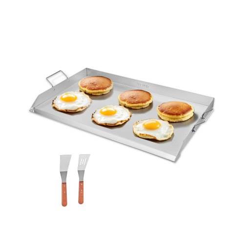 VEVOR Grillplatte Grillpfanne Edelstahl universelle rechteckige Platte (910 x 525 mm) mit flacher Oberseite, Gasgrill-Grillplatte für BBQ-Grill