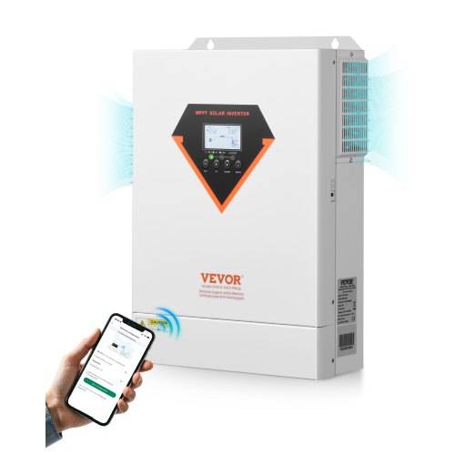 VEVOR Hybrid-Solarwechselrichter, 6kW, All-in-One-Wechselrichter mit reinem Sinus, 48V DC auf 220/230V AC, mit integriertem 120A MPPT-Solarregler