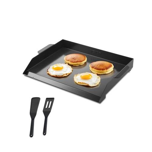 VEVOR Grillplatte Grillpfanne Karbonstahl universelle rechteckige Platte (502 x 370 mm) mit flacher Oberseite, Gasgrill-Grillplatte für BBQ-Grill