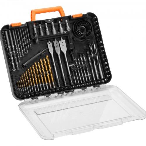 VEVOR Bohrerset, 100-teilig, Schrauberbit-Set, Schraubendreherbit-Set geeignet zum Bohren und Schrauben in Holz, Metall und Zement, Bohrer-Sets