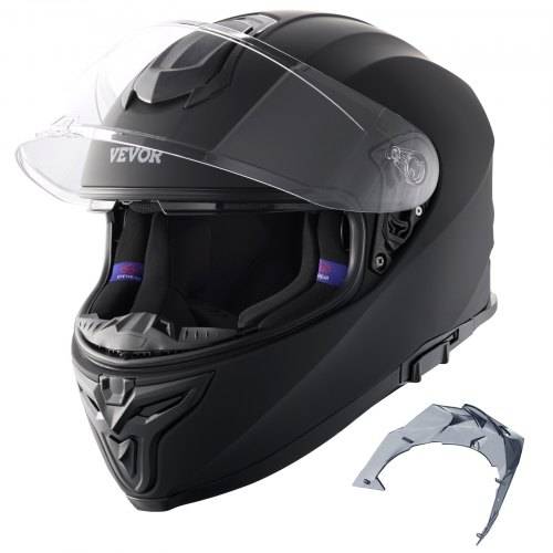 VEVOR Motorradhelm Motocross-Helme Integralhelm Grö_e XL, Helme aus ABS mit Bluetooth-Schlitz & Wechselglas, DOT-geprüfter bequemer Motocross-Helm