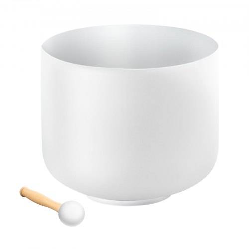 VEVOR Klangschale Kristall, 203 mm gro_e F-Note Wurzel-Chakra Klangschale, mattierte Quarz-Klangschale mit Gummihammer und O-Ring, perfekt für