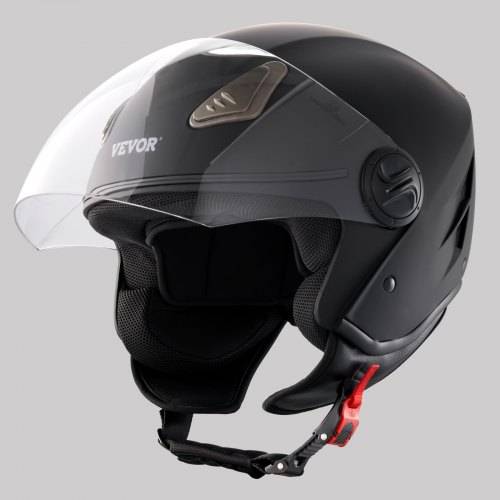 VEVOR Motorradhelm Motocross-Helme 3/4 Gesicht Grö_e S, Helme aus ABS mit Bluetooth-Schlitz & Wechselglas, DOT-geprüfter bequemer Motocross-Helm,