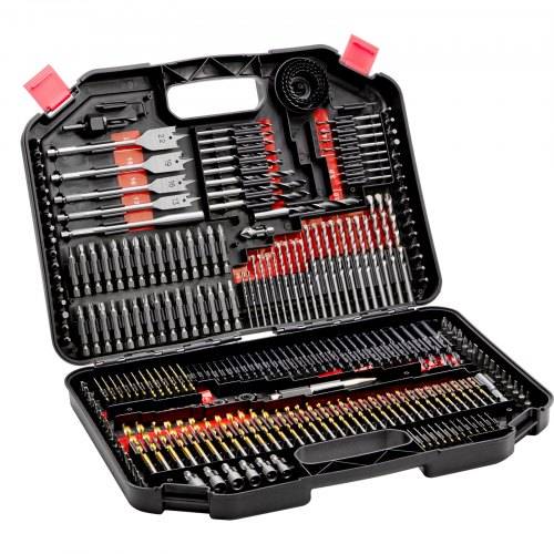 VEVOR Bohrerset 246-teilig, Bohrer- und Schrauberbit-Set, Schraubendreherbit-Set geeignet zum Bohren und Schrauben in Holz, Metall und Zement