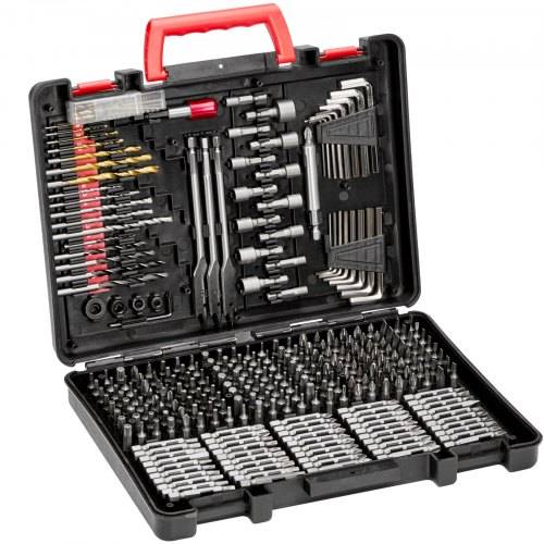 VEVOR Bohrerset 318-teilig, Schrauberbit-Set, Schraubendreherbit-Set geeignet zum Bohren und Schrauben in Holz, Metall & Zement, Bohrer-Sets