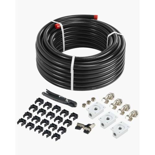 VEVOR Luftkompressor-Leitungssatz, 30,48 m x 19,05 mm Druckluftschlauch, HDPE-Aluminium-Druckluftrohrsystem, auslaufsicher