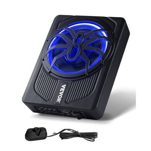 VEVOR Untersitz Auto Subwoofer 440 W 254 mm schlanker Auto Subwoofer unter dem Sitz Subsystem mit eingebautem Verstärker, Hoch-/Niedrigpegel-Eingang