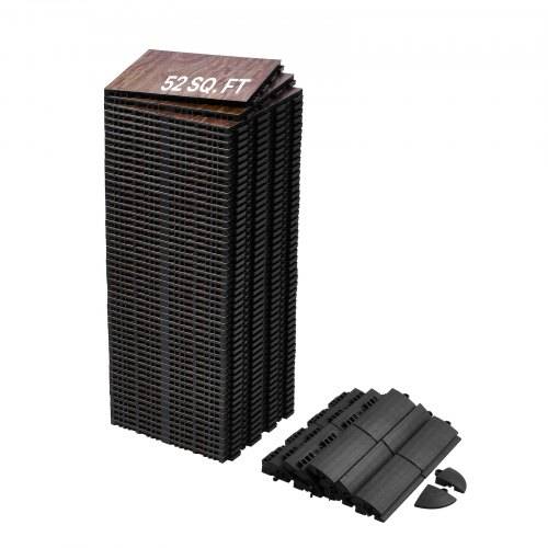 VEVOR Tanzbodenfliesen, 315x315x17,2 mm, 52-teiliger ineinandergreifender Tanzboden, tragbarer Tanzübungsboden mit gepolsterter Basis (Eichenholzmas