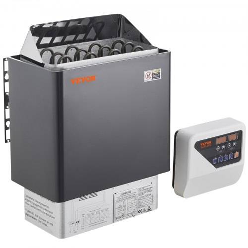 VEVOR Saunaofen, 6 kW, 400 V, 3N tragbarer Saunaofen für drinnen & drau_en mit 3-Stunden-Timer, digitaler Regler für 5_9 m³ gro_es Zuhause, gewerbl