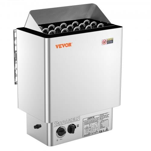 VEVOR Elektrischer Saunaofen, 8 kW, 400 V, 3N tragbare Saunaheizung für drinnen & drau_en mit 3-Stunden-Timer, integrierte Steuerung für 8_12 m³,
