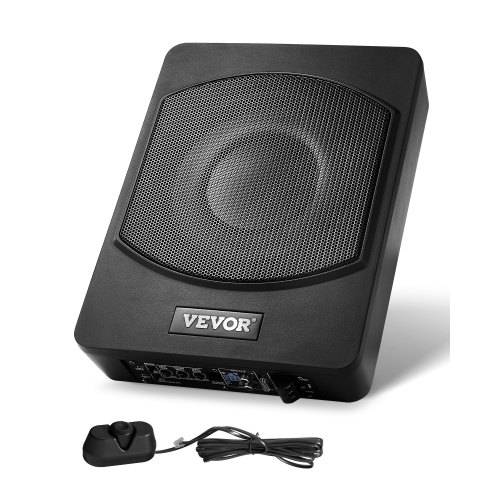 VEVOR Untersitz Auto Subwoofer 240 W 254 mm schlanker Auto Subwoofer unter dem Sitz Subsystem mit eingebautem Verstärker, Hoch-/Niedrigpegel-Eingang