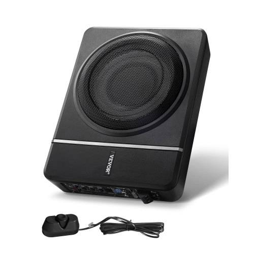 VEVOR Untersitz Auto Subwoofer 240 W schlanker Auto Subwoofer mit Stromversorgung, Subsystem mit eingebautem Verstärker, Hoch-/Niedrigpegel-Eingang