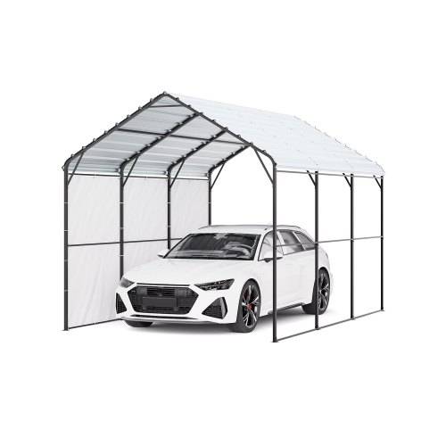 VEVOR Zeltgarage 3x4,5x3,15 m, Garagenzelt, Carport mit verzinktem Stahlrahmen & Dach, Autozelt mit abnehmbaren Seitenwänden