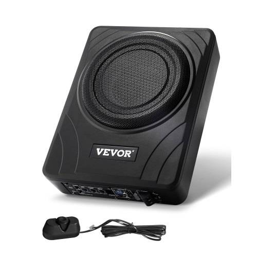 VEVOR Untersitz Auto Subwoofer 300 W schlanker Auto Subwoofer mit Stromversorgung, Subsystem mit eingebautem Verstärker, Hoch-/Niedrigpegel-Eingang