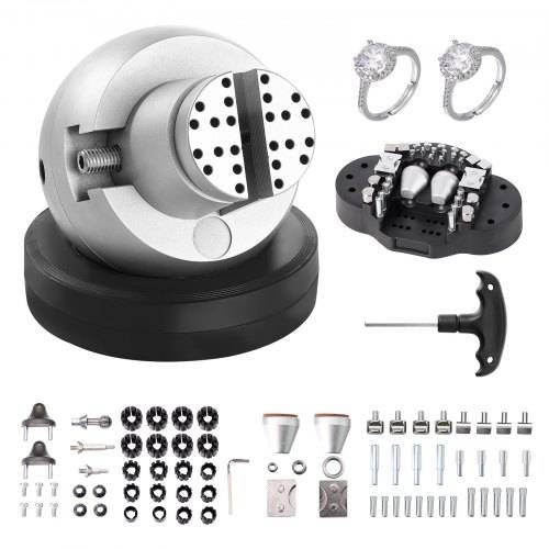 VEVOR Kugelschraubstock, 5-Zoll-Gravur-Einstellwerkzeug, 360° drehbarer Gravurblock-Schraubstock, 69-teiliger Aufsatz