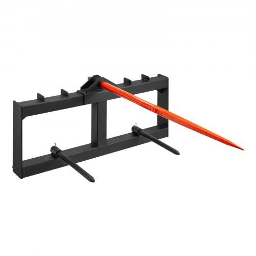 VEVOR Frontladerzinken 725kg Tragfähigkeit Ballenzinken Ballenspie_ Ballentransportgabel mit einem Spie_ & zwei stabilisierenden Spie_en