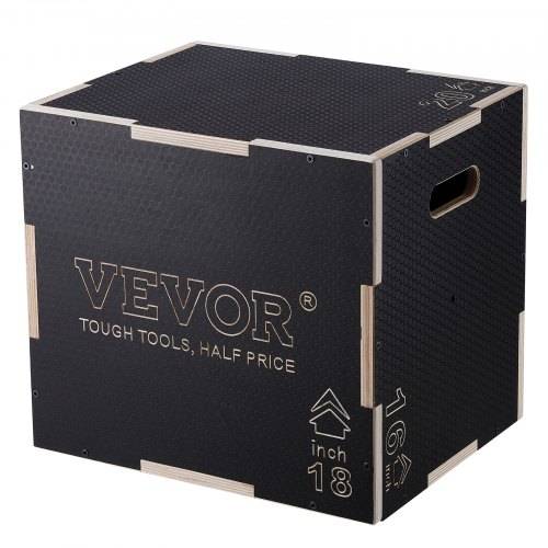 VEVOR 3-in-1-Plyometrische Sprungbox 20/18/16-Zoll-Plyobox, Sprungkasten Sprungkiste 204 kg Tragfähigkeit, Fitnessübungs-Step-Up-Box für Heimtraini