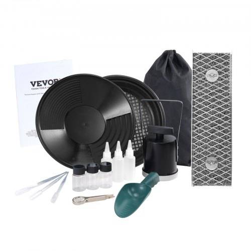 VEVOR Goldwaschpfanne Goldwannenbecken Set 8,9 x 30,48 cm Aluminium Goldpfanne für Goldwaschen Goldwannenbecken für Nugget Bergbau Wanne Gold Pan Sa