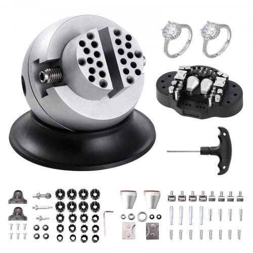 VEVOR Kugelschraubstock, 3-Zoll-Gravur-Einstellwerkzeug, 360° drehbarer Gravurblock-Schraubstock, 70-teiliger Aufsatz