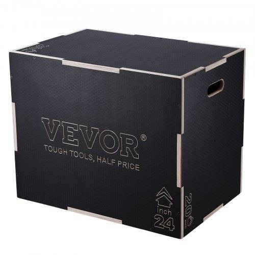 VEVOR 3-in-1-Plyometrische Sprungbox 30/24/20-Zoll-Plyobox, Sprungkasten Sprungkiste 204 kg Tragfähigkeit, Fitnessübungs-Step-Up-Box für Heimtraini