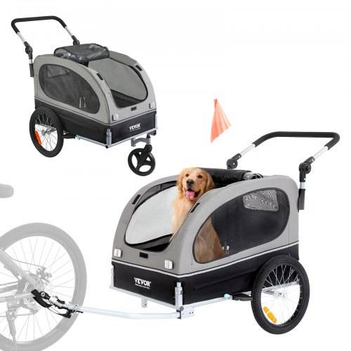 VEVOR Hundeanhänger 40 kg 2in1 Fahrradanhänger Kohlenstoffstahl + 600D Oxford-Gewebe + PP faltbar 1470 x 720 x 780 mm als Anhänger 1530 x 720 x 82