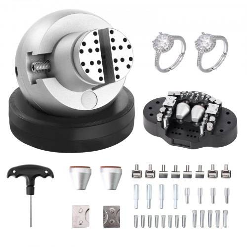 VEVOR Kugelschraubstock, 5-Zoll-Gravur-Setzwerkzeug, 360° drehbarer Gravurblock-Schraubstock, 35-teiliger Aufsatz, Schmuck-Gravurblock-Werkzeuge