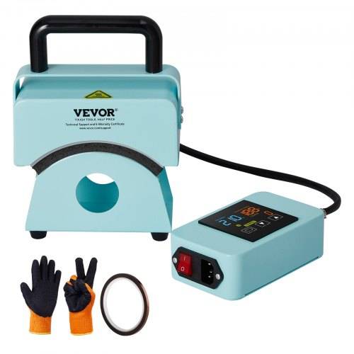 VEVOR Hutpresse, Mini-Hut-Hitzepresse für Kappen mit integriertem Bedienfeld, Kappenpresse mit 15 x 8 cm gebogener Heizplatte, Sicherheitsbasis und