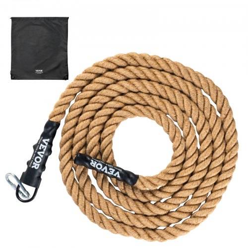 VEVOR Kletterseil Fitness-Trainingsseil Fitnessstudio, 9,15 m Länge, 38,1 mm Durchmesser, Trainingsseil, Mehrzweckseil aus Jute, 227 kg, Kletterübun