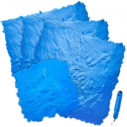 VEVOR Betonstempelmatte, 36 x 36 Zoll und 18 x 18 Zoll, 4 Stück Betonstrukturhaut Polyurethan-Stempel Steinfliesen-Strukturmatte