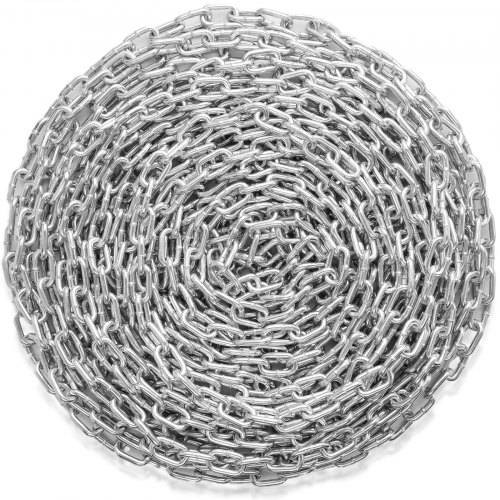 VEVOR Proof Coil Chain, 5/16" x 92', 1667 lbs sichere Arbeitslast, verzinkte, geprüfte Coil Chain mit zwei Schnellgliedern, verzinkte Gliederkette