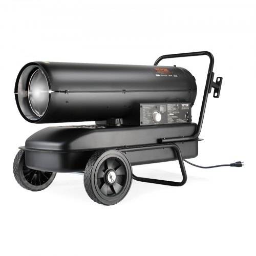 VEVOR Kerosin-/Diesel-Warmluftheizung, 100.000 BTU Torpedo-Raumheizer, tragbar mit Thermostatregelung, 38-Liter-Tank, effizienter Kerosinheizer für