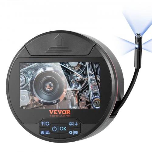 VEVOR Borescope-Endoskopkamera mit Dreifachobjektiv und Licht, Inspektionskamera mit 4,3-Zoll-IPS-Bildschirm mit 8 + 2 Lichtern, IP67 wasserdichte