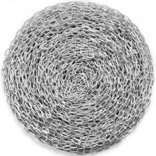 VEVOR Proof Coil Chain, 3/16" x 250', 1100 lbs sichere Arbeitslast, verzinkte, geprüfte Coil Chain mit zwei Schnellgliedern, verzinkte Gliederkette